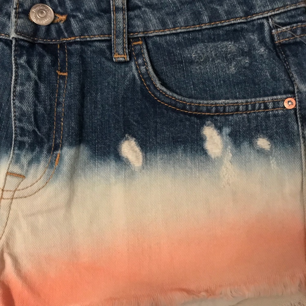 Free People Dip Dye Denim Jean Ombre mini shorts - Picture 6 of 7